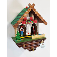17cm Chalet Weather House Tudor Style With Key Hanger By TRENKLE image