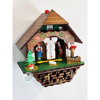 16cm Chalet Weather House Tudor Style With Key Hanger By TRENKLE image