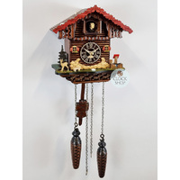 Black Forest Battery Chalet Cuckoo Clock With Deer 20cm By TRENKLE image