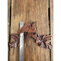 29cm Wooden Carved Cuckoo Clock Top With Bird image