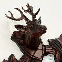 29cm Wooden Carved Cuckoo Clock Top With Deer image