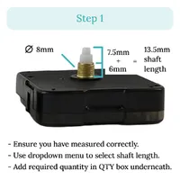 Customisable Press Fit Sweep Clock Movement Kit | Fits 3.5mm & 5.5mm Hand Holes image