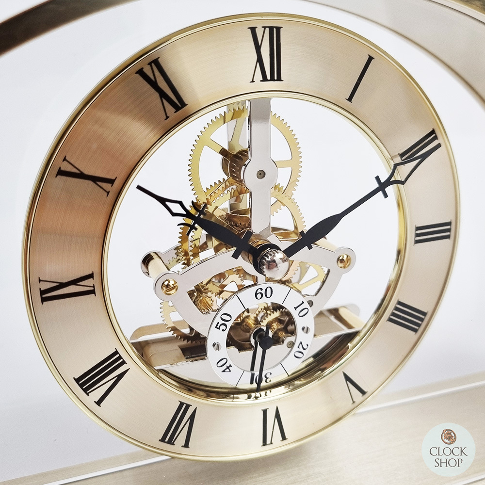 16.7cm Hughenden Gold Battery Skeleton Table Clock By ACCTIM - Acctim ...