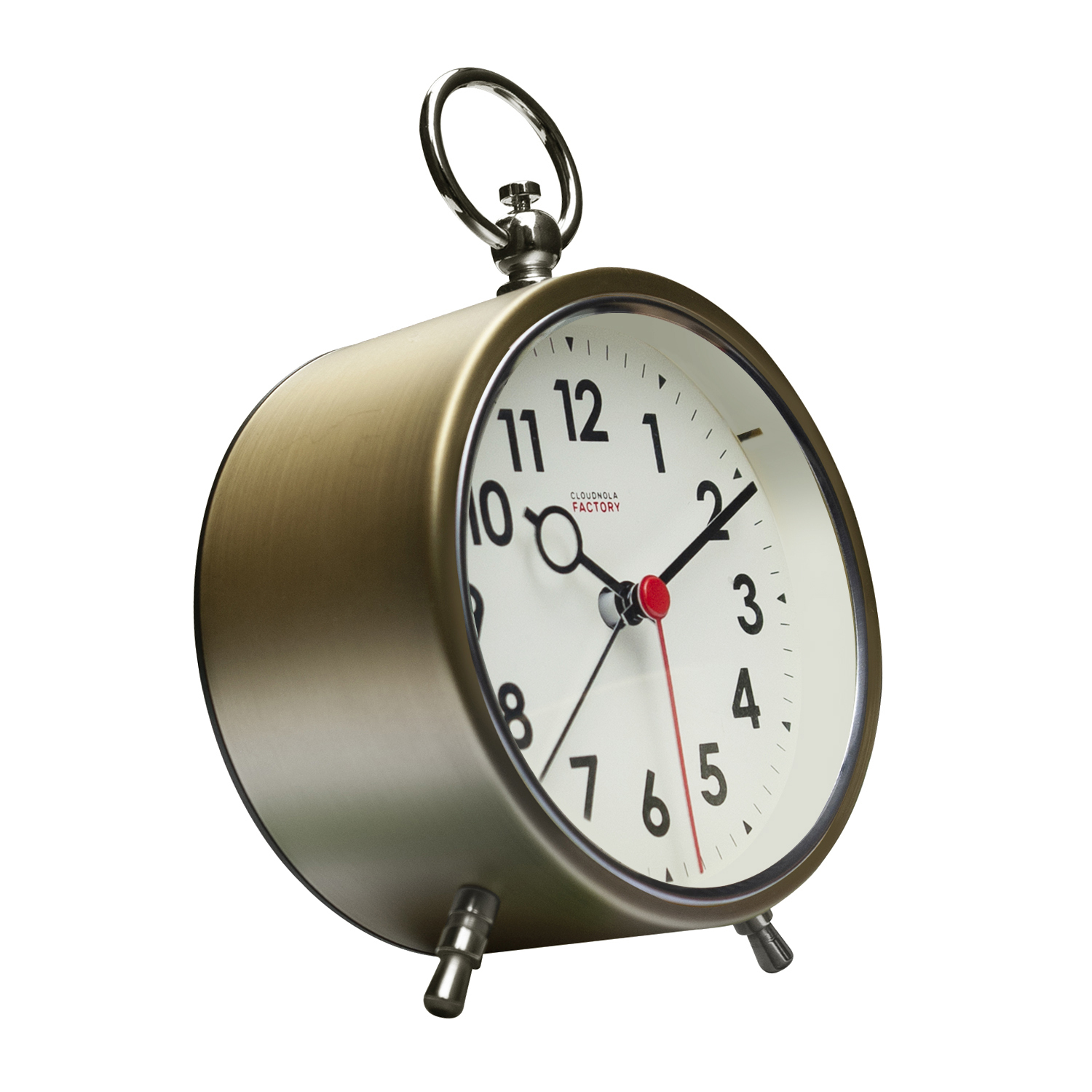 15cm Factory Collection Gold Silent Analogue Alarm Clock By CLOUDNOLA