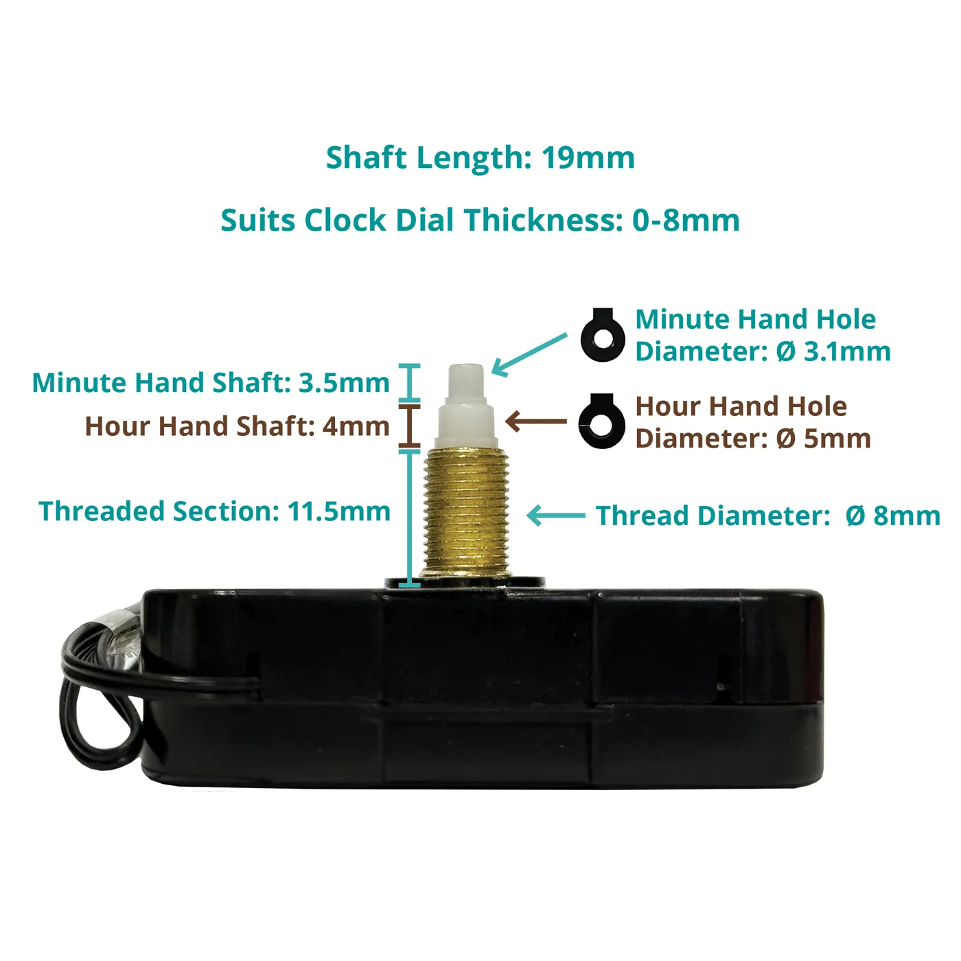 Quartz Trigger Clock Movement (19mm Shaft) image