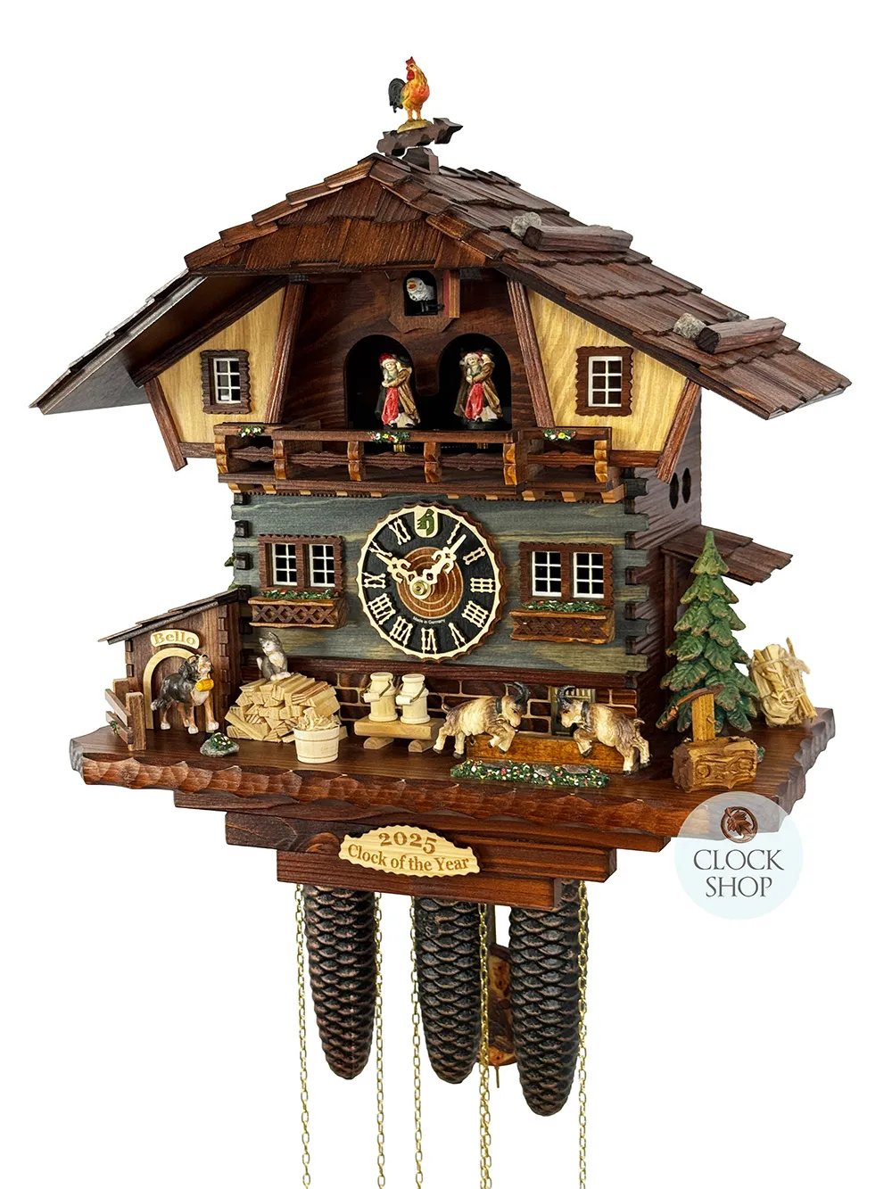 Clock Of The Year 2025 8 Day Mechanical Chalet Cuckoo Clock With Dancers By HÖNES image