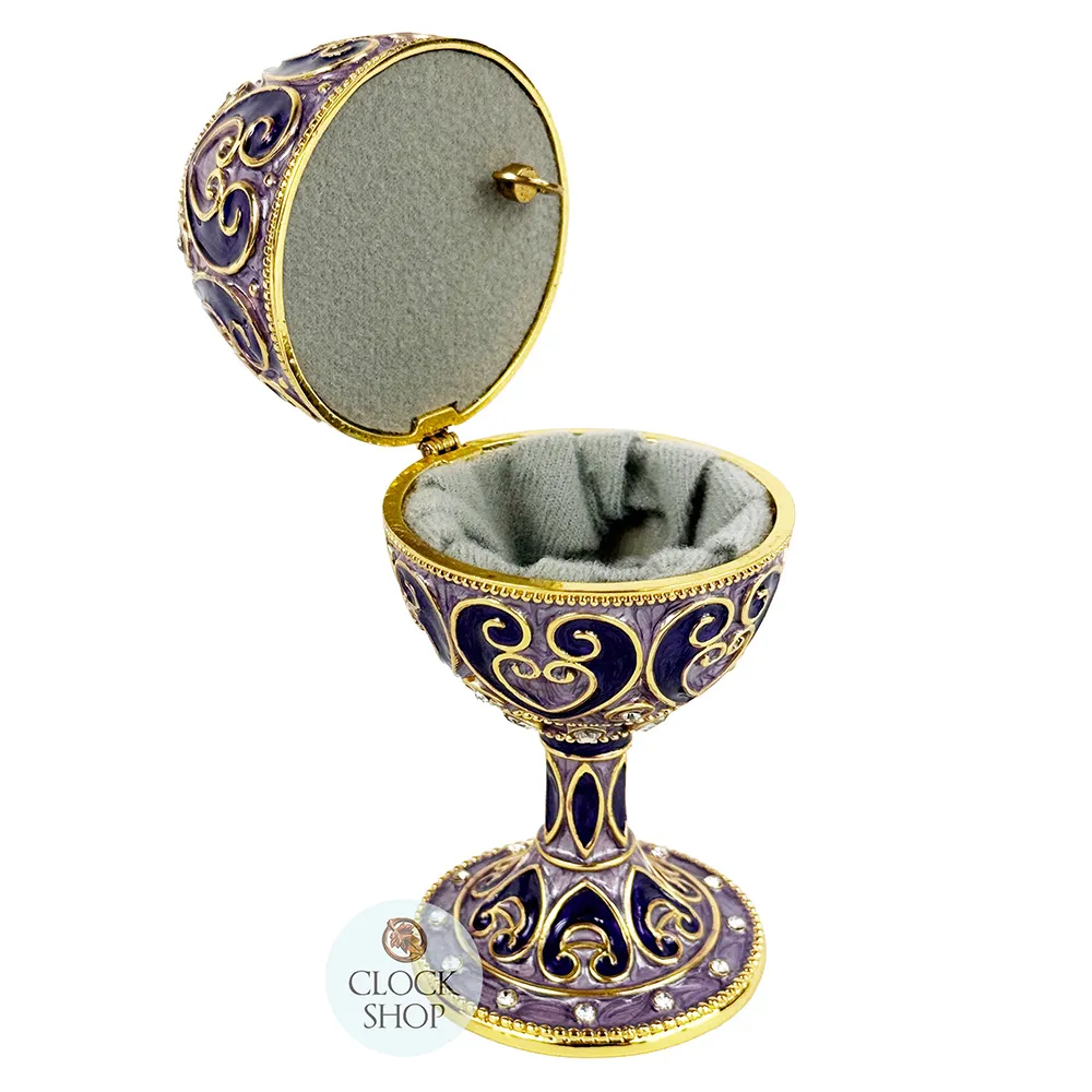 Lilac & Gold Egg Shaped Music Box (Beethoven- Fur Elise) image