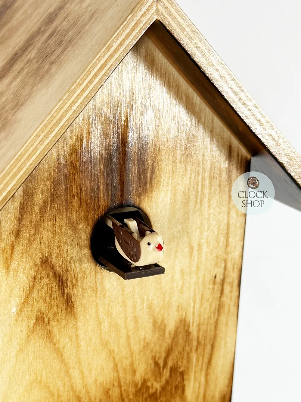 Brown Bird House Battery Modern Cuckoo Clock With Burnt Finish 29cm By ENGSTLER image
