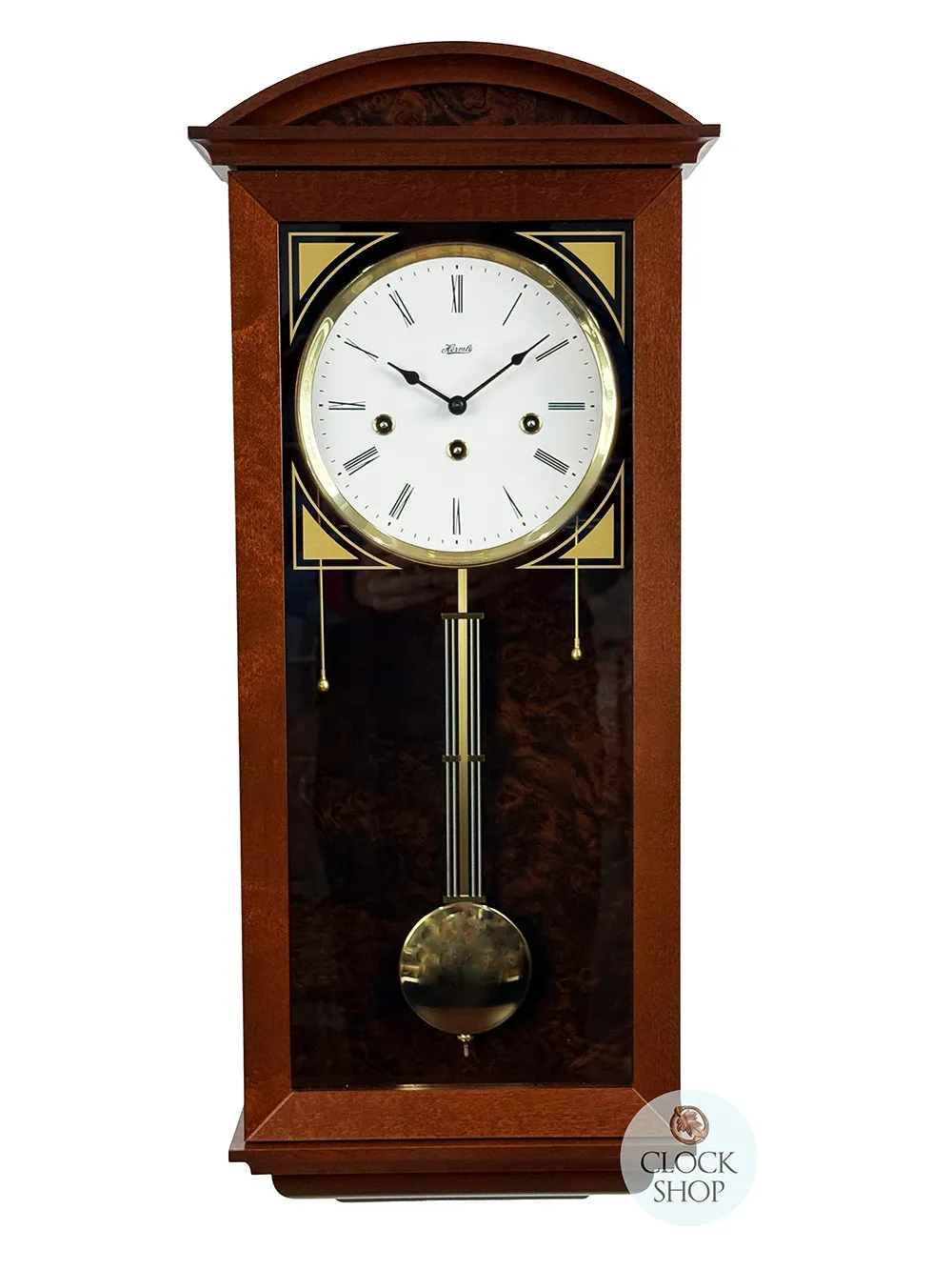 64cm Walnut 8 Day Mechanical Chiming Wall Clock By HERMLE image