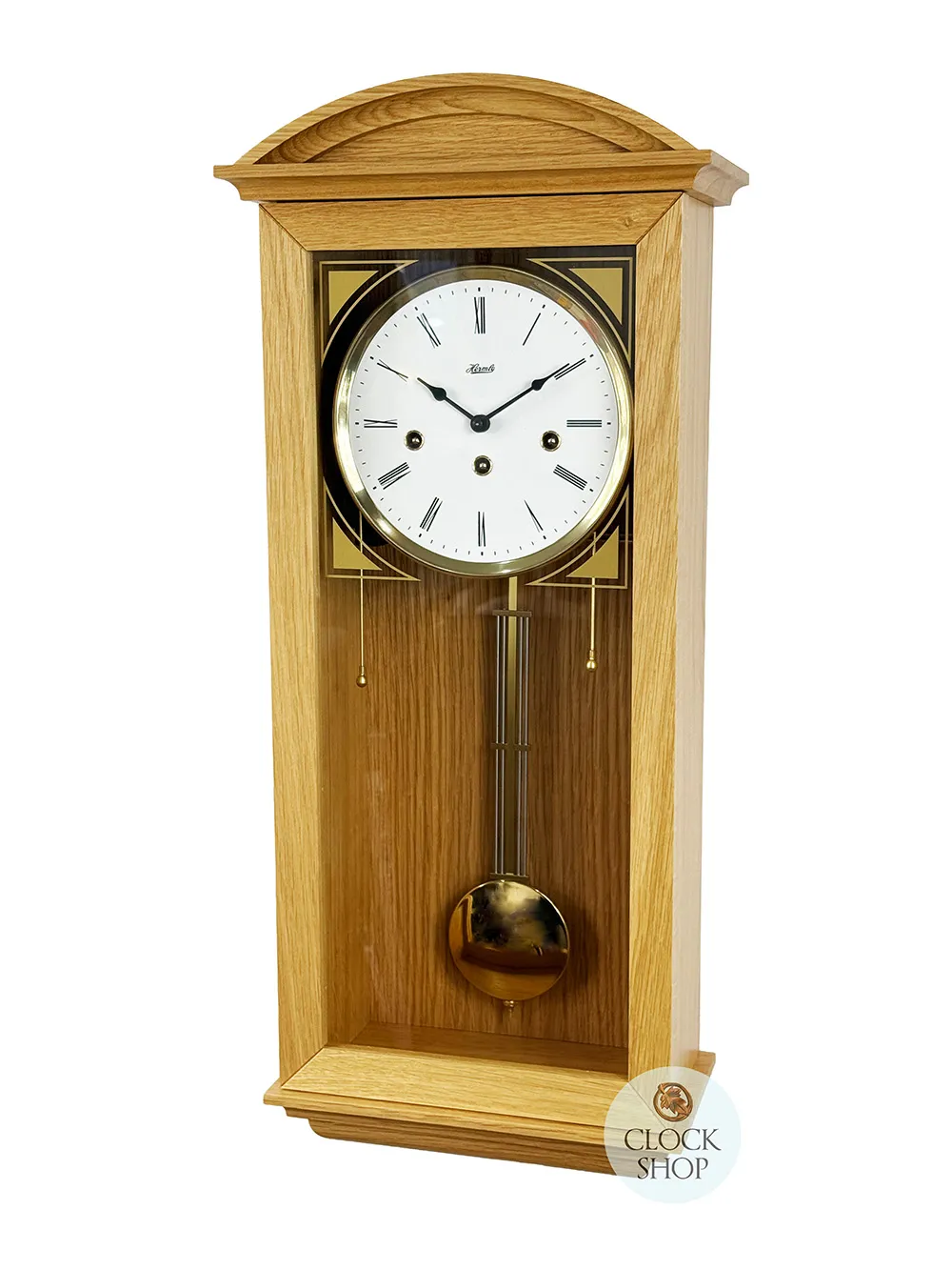 64cm Oak 8 Day Mechanical Chiming Wall Clock By HERMLE image