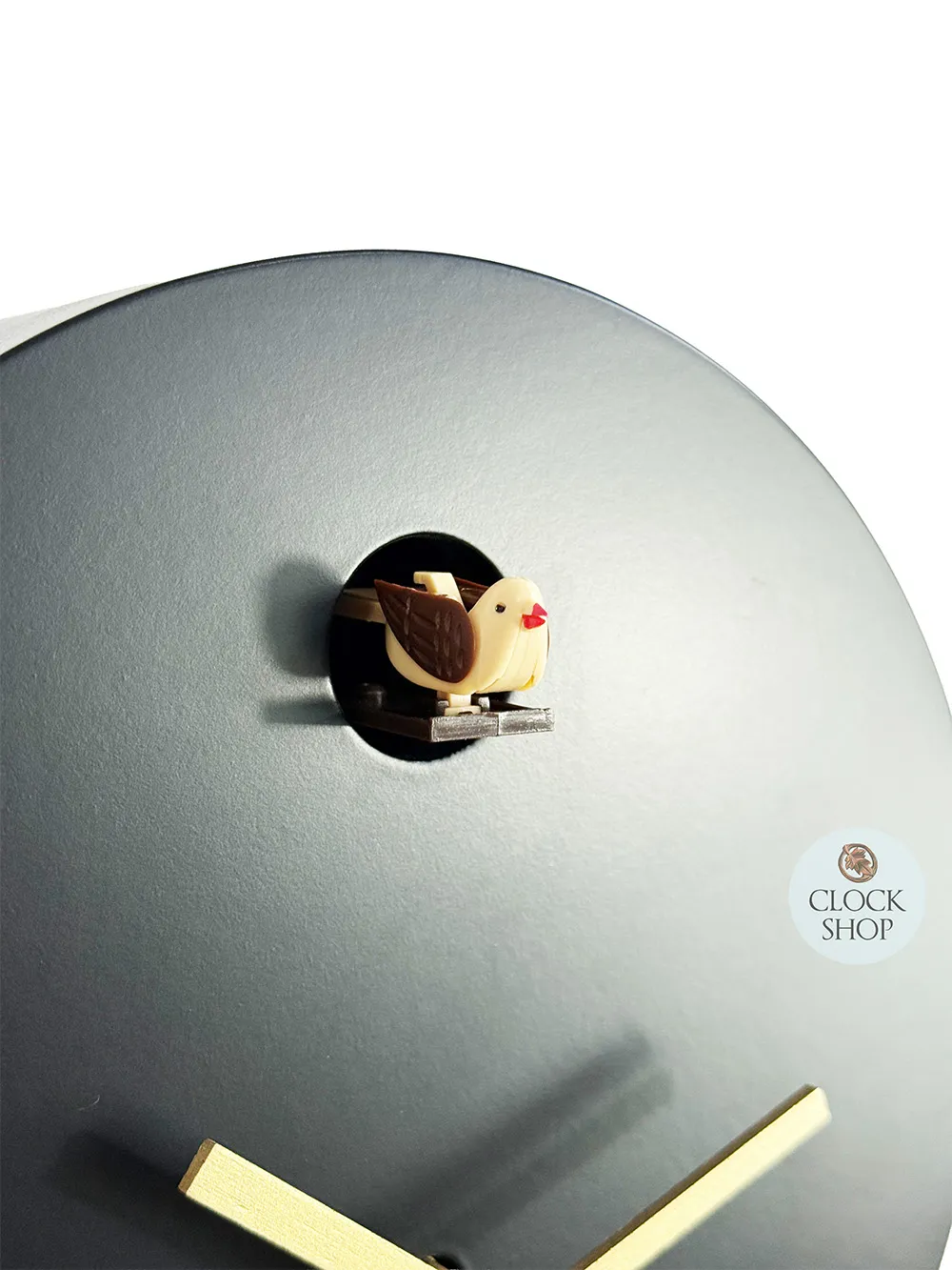 Black Round Modern Battery Cuckoo Clock 19cm By ENGSTLER image