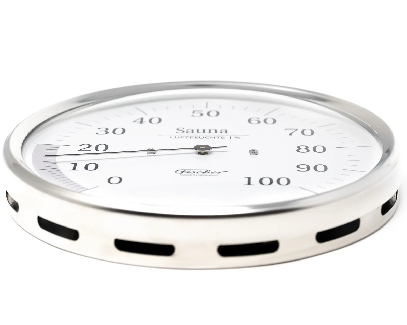 16cm Chrome Sauna Series Hair Hygrometer By FISCHER image