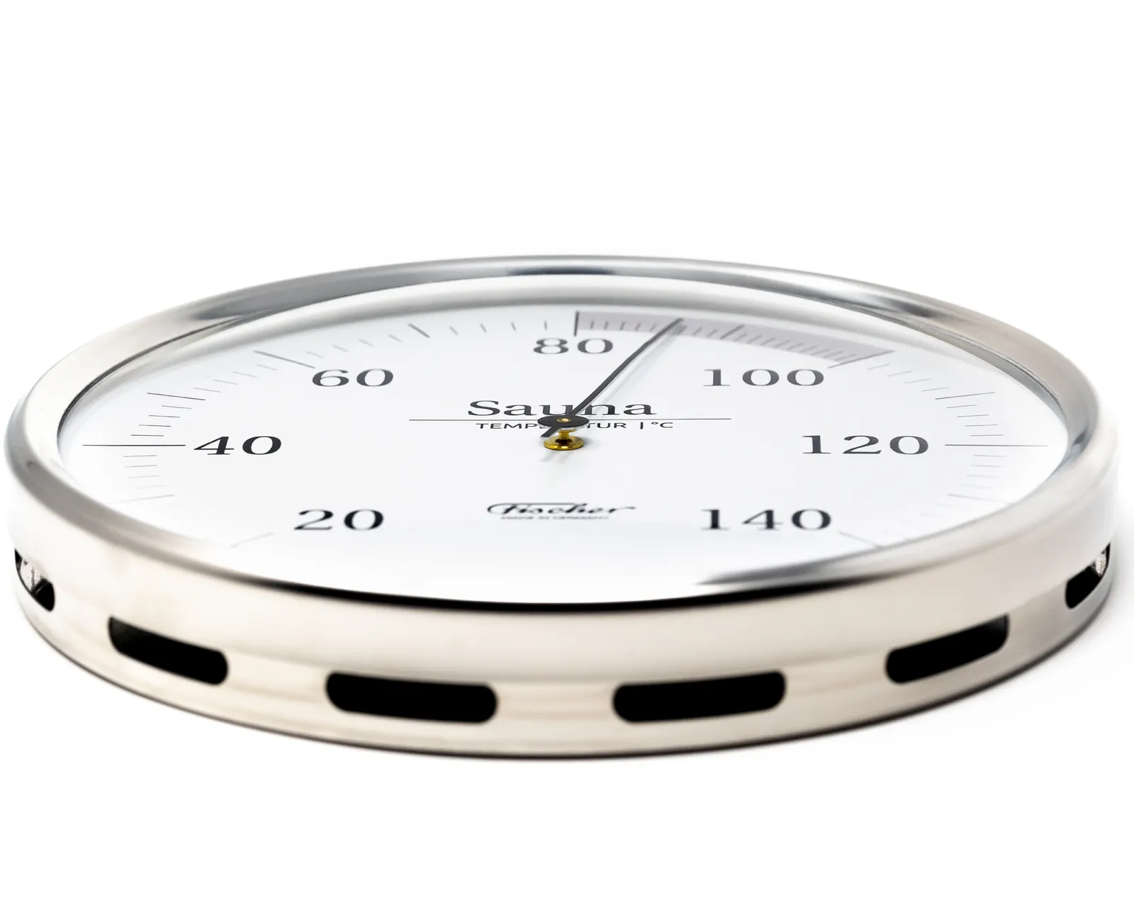 16cm Chrome Sauna Series Thermometer By FISCHER image