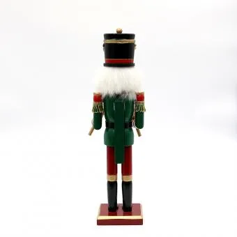 25cm Red & Green Drummer Nutcracker image
