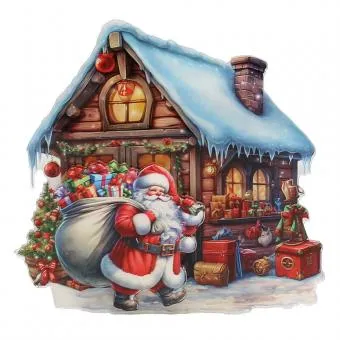 7cm 3D Christmas House Fridge Magnet- Assorted Designs image