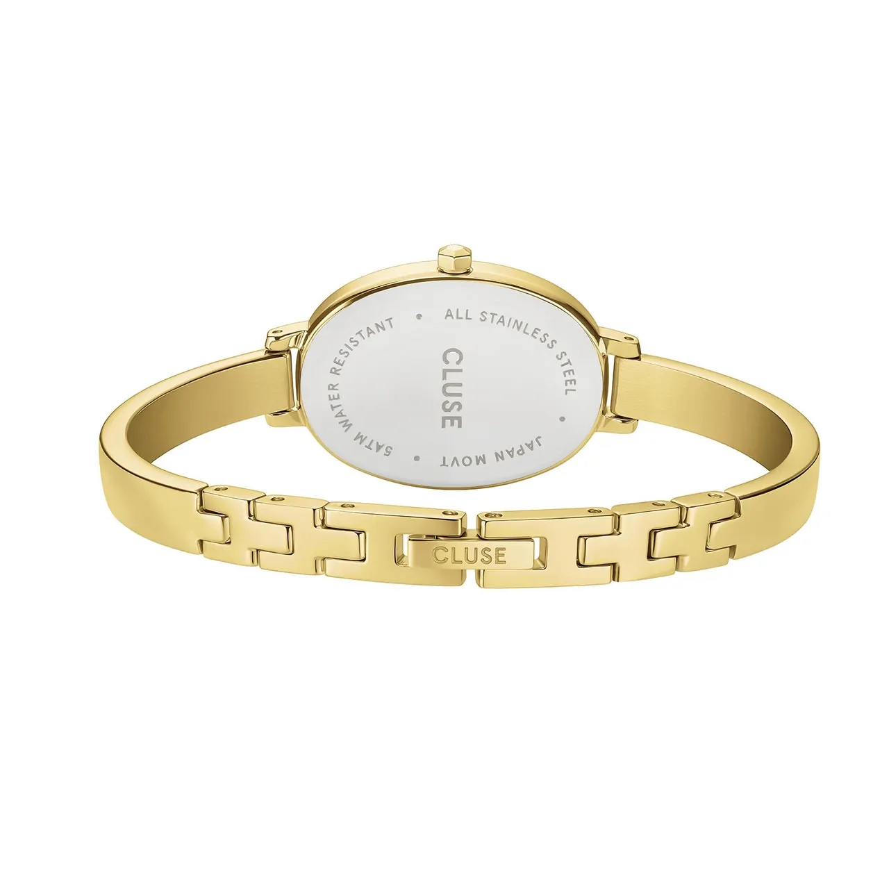 22mm L'Ovale Womens Quartz Watch With Green Oval Dial & Gold Stainless Steel Band By CLUSE image