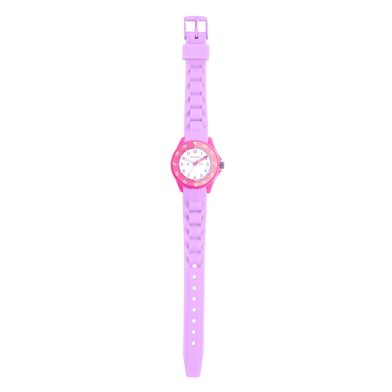 Time Teacher Lilac & Pink Youth Quartz Watch With Silicone Strap By TIKKERS image