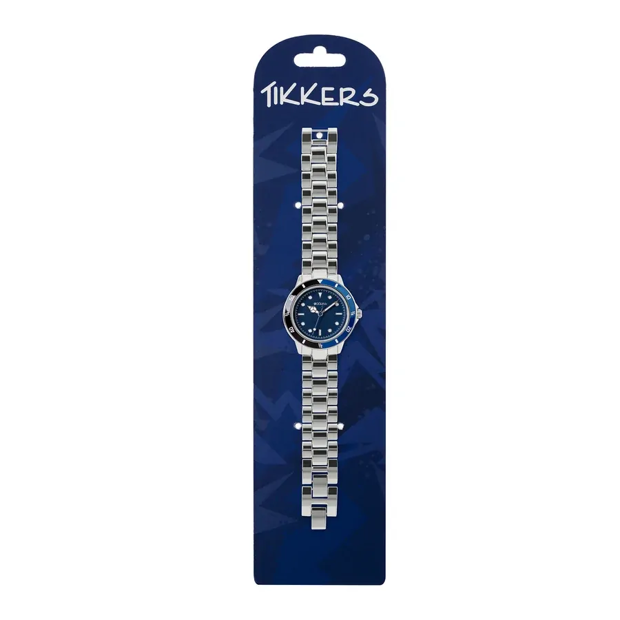 Blue Kids Watch With Silver Link Strap By TIKKERS image