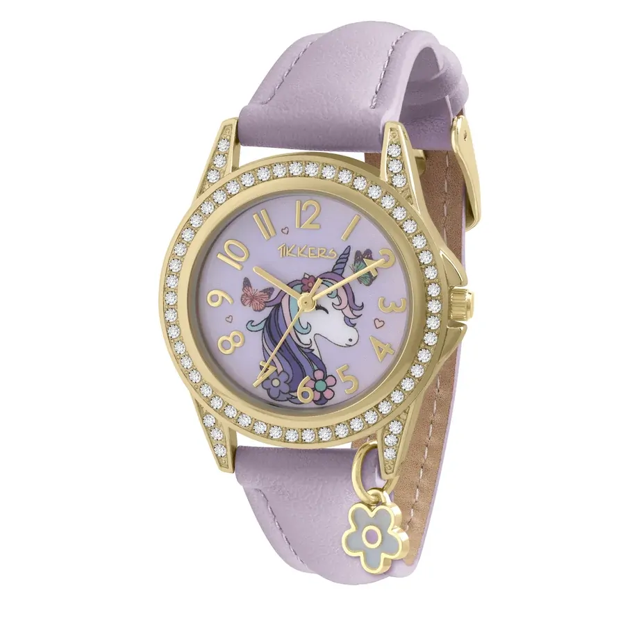  Purple Sparkle Unicorn Kids Watch Gift Set With Bracelet & Purse By TIKKERS image