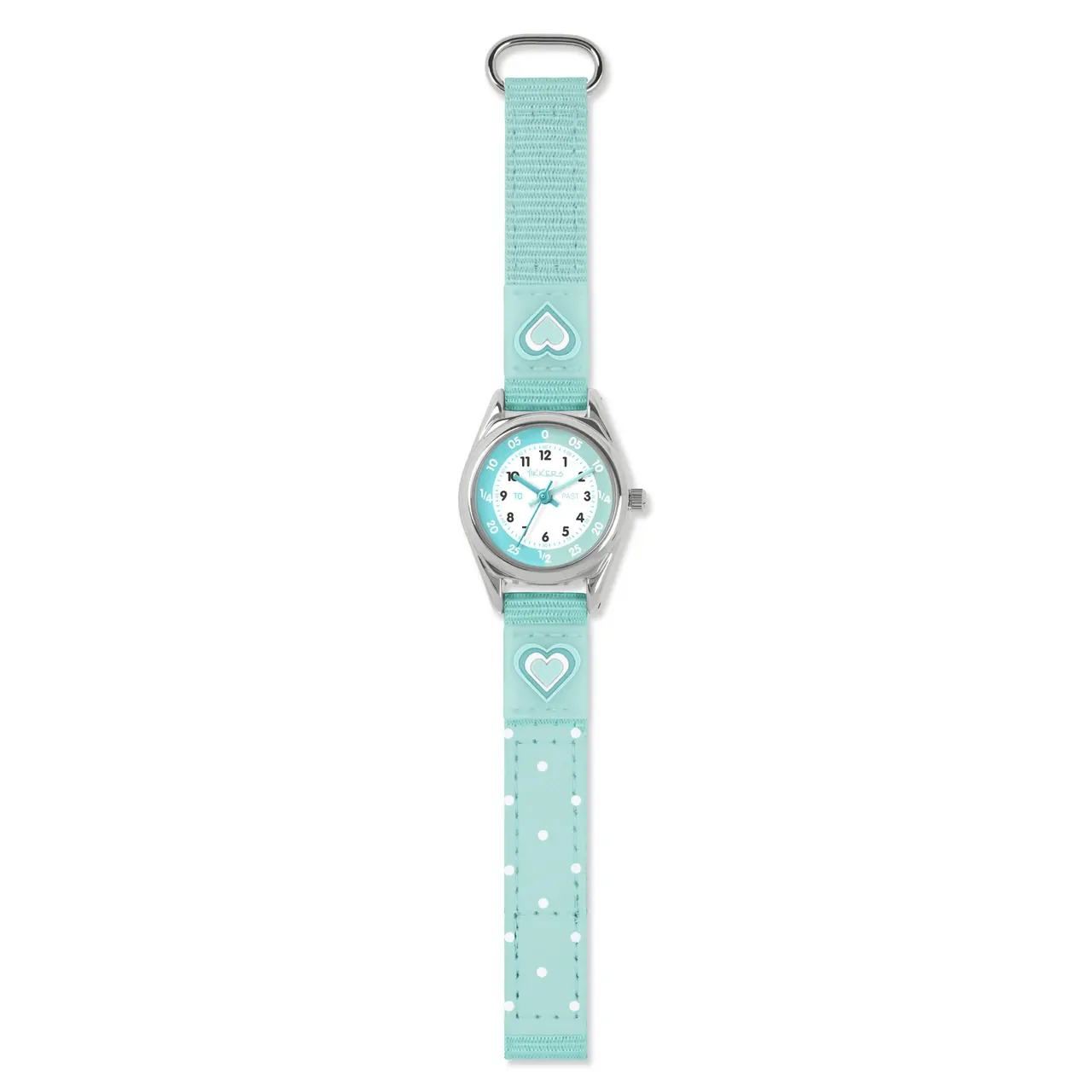 Time Teacher 3D Green Heart Kids Watch Gift Set With Hair Clips By TIKKERS image