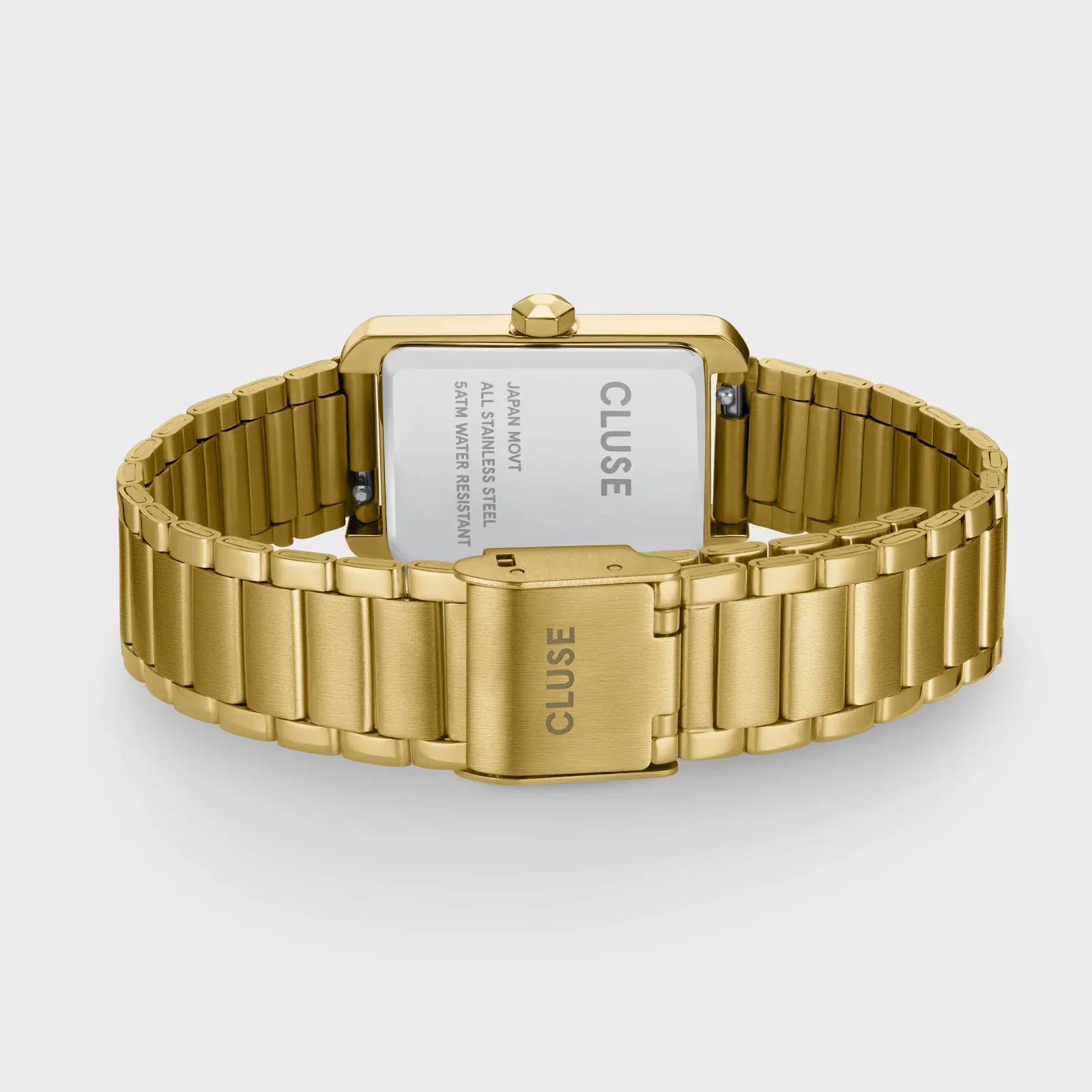 21mm Belisenna Womens Quartz Watch With Rectangular White Dial & Gold Stainless Steel Link Band By CLUSE image