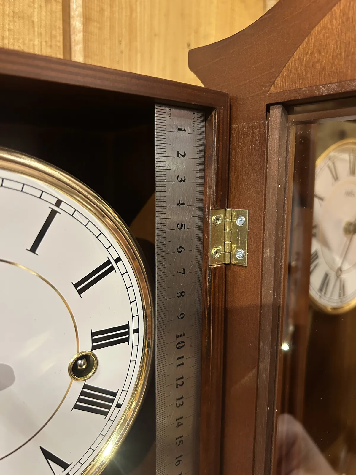 53cm Walnut 8 Day Mechanical Chiming Wall Clock By AMS (Minor Cosmetic Damage In Case) image