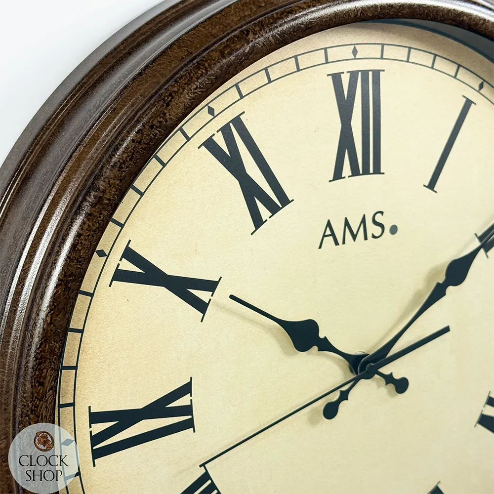 42cm Antique Style Round Wall Clock With Roman Numerals By AMS image