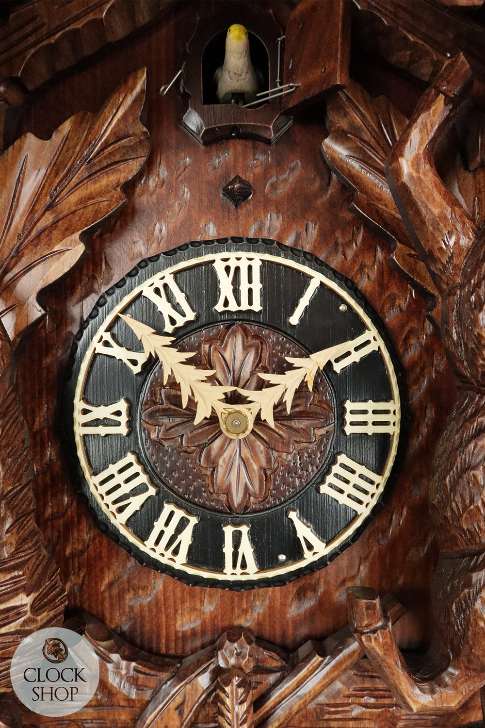 Hunting Scene With Boar Head 8 Day Mechanical Carved Cuckoo Clock 51cm By GERHARD SCHMIEDER image