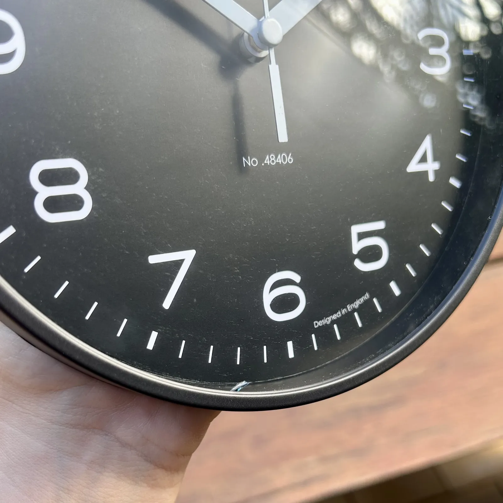 20cm Runwell Black Wall Clock By ACCTIM (Small Crack) image