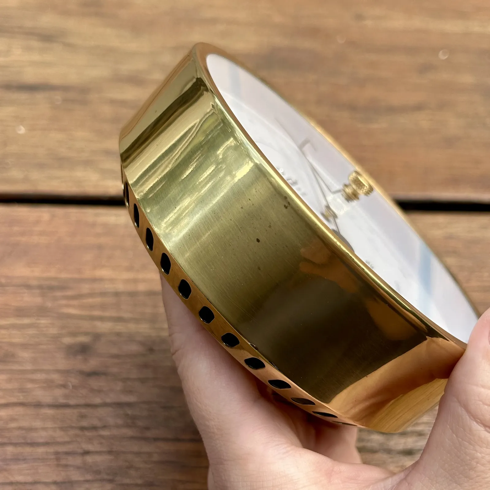 13cm Polished Brass Polar Series Hair Hygrometer By FISCHER (Marked Bezel) image