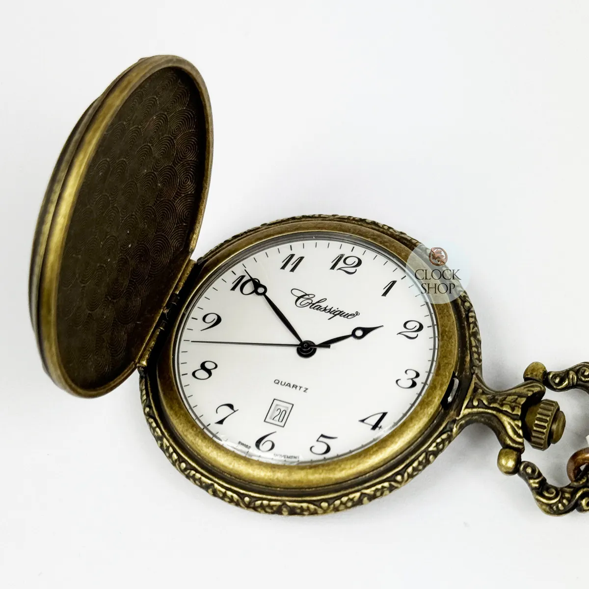 48mm Gold Unisex Pocket Watch With Two Horses By CLASSIQUE (Arabic) image