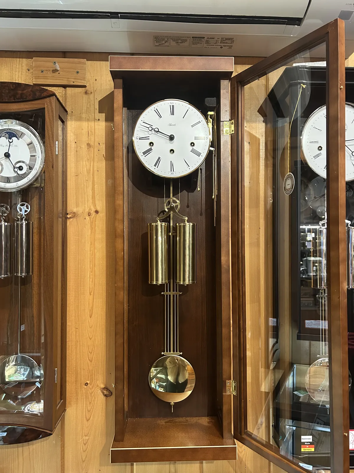 86cm Walnut 8 Day Mechanical Regulator Wall Clock By HERMLE (Marks On Inside Rear Panel) image