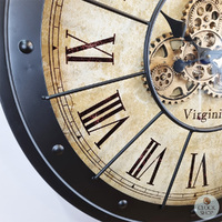 80cm Chester Black Moving Gear Wall Clock By COUNTRYFIELD image