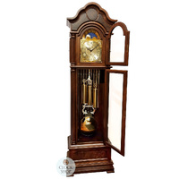 206cm Walnut Grandfather Clock with Tubular Bell Triple Chime & Moon Dial By AMS image