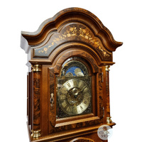 220cm Walnut Grandfather Clock With Tubular Bells, Triple Chime & Wood Inlay By HERMLE image