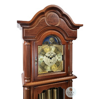 206cm Walnut Grandfather Clock With Triple Chime & Moon Dial By HERMLE image