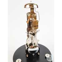 35cm Black Mechanical Skeleton Table Clock With Glass Dome & Bell Strike By HERMLE image