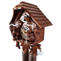Squirrels 8 Day Mechanical Chalet Cuckoo Clock 28cm By HÖNES image