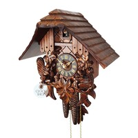 Squirrels 1 Day Mechanical Chalet Cuckoo Clock 28cm By HÖNES image