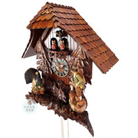 Hunter & Wood Grouse 8 Day Mechanical Chalet Cuckoo Clock With Dancers 50cm By HÖNES image