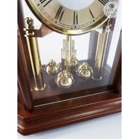 26cm Walnut & Gold Anniversary Carriage Clock By HALLER image