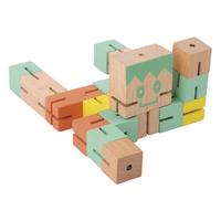 Wooden 3D Puzzle- Robot (Green & Yellow) image