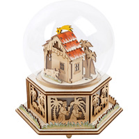 21cm Musical Snow Globe With LED & Nativity Scene (Silent Night) image