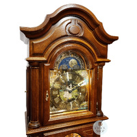 207cm Dark Oak Grandfather Clock With Triple Chime & Hand Painted Dial By SCHNEIDER image