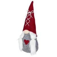 22cm Red & Grey Gnome With Cross Stitch- Assorted Designs image