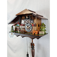 Farm House & Weather House Battery Chalet Cuckoo Clock 24cm By ENGSTLER image