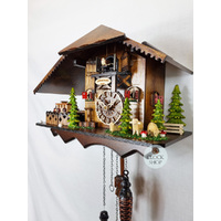 Train & Sheep Battery Chalet Cuckoo Clock 25cm By ENGSTLER image