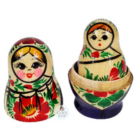 Kirov Russian Dolls- White Scarf & Purple Dress 10cm (Set Of 5) image