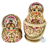 Woodburn Russian Dolls- Gold & Fuschia 18cm (Set Of 5) image
