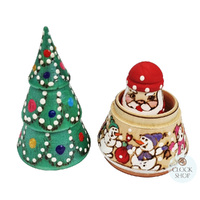 Woodburn Christmas Tree Russian Dolls- 13cm (Set Of 3) image